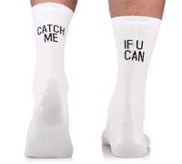 TODO PRO Cycling Socks - Calzini traspiranti per ciclismo da uomo e donna, Con - Catch Me White, Large