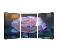 TODOAA 3 pezzi Piante Stampe e Decorazione Murale Murale floreale astratto Camera da Letto Cucina Quadri- Moderni Soggiorno Immagini Parete Botaniche(viola)-20x30cmx3 Incorniciato