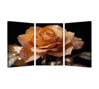 TODOAA 3 pezzi Piante Stampe e Decorazione Murale Opere d'arte floreali dorate Camera da Letto Cucina Quadri- Moderni Soggiorno Immagini Parete Botaniche(Oro)-40x60cmx3 Incorniciato