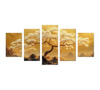 TODOAA 5 pezzi Albero della vita Stampa su tela Pittura Pittura moderna del paesaggio dell'albero Astratti Murale Poster, da parete Decorazioni da parete soggiorno Cucina-50x100cm Non incorniciato