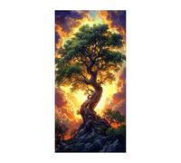 TODOAA Albero della vita Stampa su tela Pittura Bella opera d'arte dell'albero naturale Moderni Astratti Murale Poster, da parete Decorazioni da parete soggiorno Cucina-50x100cm Non incorniciato