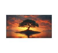 TODOAA Astratto Quadri Soggiorno Grande Albero della vita Arte del paesaggio dell'albero sul lago Moderni Stampe Su Tela -Camera Da Letto Bagno Cucina Ufficio Pranzo-80x160cm Non incorniciato