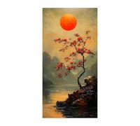 TODOAA Astratto Quadri Soggiorno Grande Albero della vita Arte dell'albero colorato dell'annata Moderni Stampe Su Tela -Camera Da Letto Bagno Cucina Ufficio Pranzo(rosso)-30x60cm Non incorniciato