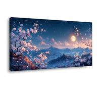 TODOAA Astratto Quadri Soggiorno Grande Albero della vita Natura Montagna Fiori Alberi Pittura Moderni Poster da parete- Camera da letto Ufficio Decorazioni(rosa)-30x60cm Incorniciato