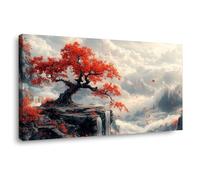 TODOAA Astratto Quadri Soggiorno Grande Albero della vita Paesaggio naturale degli alberi di montagna Moderni Stampe Su Tela -Camera Da Letto Bagno Cucina Ufficio Pranzo-60x120cm Incorniciato