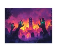 TODOAA Halloween Decorazioni Quadri Scena horror della foresta di notte Moderni Stampa Quadri Immagini,Decor per Esterni, Indoor, Yard, Feste poster(porpora)-60x90cm Non incorniciato