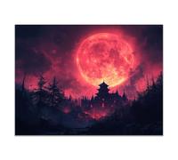 TODOAA Halloween horror quadri Strana scena dell'albero della foresta Immagini inquietanti,per feste a tema spettrali e spaventose poster(rosso)-30x40cm Non incorniciato