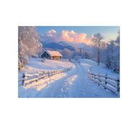 TODOAA Natura Paesaggio invernale Quadri Bella foresta innevata Grande Quadro su Tela - Inverno nel Parco - Quadri Moderni Paesaggio - Stampe Soggiorno(bianco)-80x120cm Non incorniciato