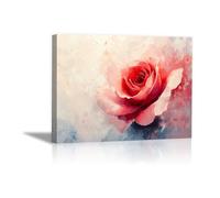 TODOAA Piante Stampe e Decorazione Murale Bellissima opera d'arte floreale Stampe da Parete per Soggiorno, Quadri Boho Camera Da Letto Bagno, Cucina(Rosso)-30x40cm Incorniciato