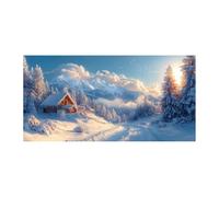 TODOAA Quadri Moderni Inverno Neve Quadro Su Tela Canvas, Alberi di montagna Paesaggio invernale Stampe Da Parete soggiorno Natura Paesaggio - Stampe Camere da Letto - 60x120cm Non incorniciato