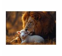 TODOAA Quadro su Tela animale Stampe da Parete Quadri I leoni sono animali adorabili Moderni Soggiorno Camera da Letto Cucina Piccoli Decorazione Murale Canvas Immagini-60x90cm Non incorniciato