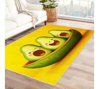TODOAA Tappeti Moderni Soggiorno Frutti divertenti simpatici dei cartoni animati Stanza Ragazzi Salotto sala giochi, facile manutenzione Pelo Corto Morbido Antiscivolo Tappeto(verde)-150x180cm