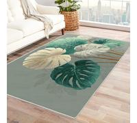 TODOAA Tappeto Salotto Moderno Astratto Astratto Natura Pianta Pelo Corto Morbido Antiscivolo Tappeti, Salotto Grandi Camera da Letto Home Decor(verde)-150x210cm