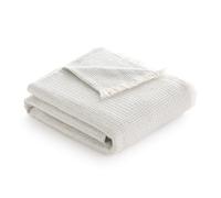 Todocama - Coperta in cotone extra morbida con motivo GOFRE, copriletto multiuso quattro stagioni per divano, letto, federa decorativa e coperta in pile, (grigio chiaro, 180 x 240 cm).