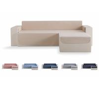 Todocama - Copridivano e copridivano imbottito, traspirante, facile da pulire (beige, sabbia, chaise longue destra, 240 cm)