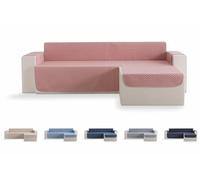 Todocama - Copridivano e copridivano imbottito, traspirante, facile da pulire (rosa, chaise longue destra, 200 cm)