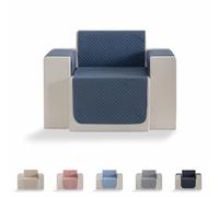 Todocama - Copridivano per divano, con copertura, imbottito, a rombi, traspirante, facile da pulire, (grigiastro, divano 1 posto)