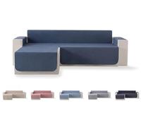 Todocama - Copridivano per divano, sedute, copridivano imbottito a rombi, traspirante, facile da pulire, (grigiastro, chaise sinistra 240 cm)