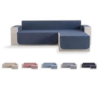 Todocama - Copridivano per divano, sedute, copridivano imbottito a rombi, traspirante, facile da pulire, (grigiastro, chaise destra 240 cm)