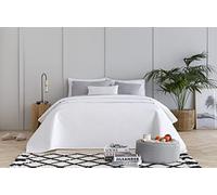 Todocama - Copriletto trapuntato sottile con motivo a rombo, per primavera, estate, autunno e inverno, 100% microfibra extra morbido, Copriletto multiuso, Letto 105 - 200x260cm, Bianco