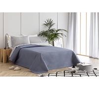 Todocama - Copriletto trapuntato sottile con motivo a rombo, per primavera, estate, autunno e inverno, 100% microfibra extra morbido, Copriletto multiuso, Letto 120/135 - 230x260cm, Blu Grigio