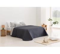 Todocama - Copriletto trapuntato sottile con motivo a stella per primavera, estate, autunno e inverno. 100% microfibra extra morbida. Copre letto multiuso. Letto 140/150/160-250x260 cm Grigio Scuro