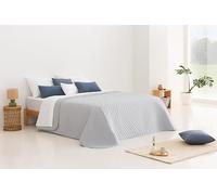 Todocama - Copriletto trapuntato sottile con motivo a stella per primavera, estate, autunno e inverno. 100% microfibra extra morbida. Copre letto multiuso. Letto da 105 a 200 x 260 cm, grigio chiaro