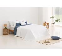 Todocama - Copriletto trapuntato sottile con motivo a stella per primavera, estate, autunno e inverno. 100% microfibra extra morbida. Copre letto multiuso. Letto 140/150/160-250x260 cm, bianco