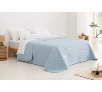 Todocama - Copriletto trapuntato sottile con motivo a stella per primavera, estate, autunno e inverno. 100% microfibra extra morbida. Copre letto multiuso. Letto da 105 a 200 x 260 cm, blu chiaro