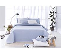 Todocama Copriletto trapuntato sottile con motivo piqué, per primavera, estate, autunno e inverno, 100% microfibra extra morbido, Copriletto multiuso, Letto 105 - 200x260cm, Azzurro