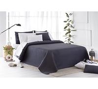Todocama Copriletto trapuntato sottile con motivo piqué, per primavera, estate, autunno e inverno, 100% microfibra extra morbido, Copriletto multiuso, Letto 105 - 200x260cm, Grigio Scuro