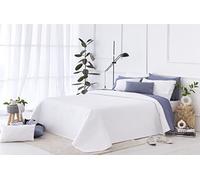 Todocama Copriletto trapuntato sottile con motivo piqué, per primavera, estate, autunno e inverno, 100% microfibra extra morbido, Copriletto multiuso, Letto 140/150/160 - 250x260cm, Bianco