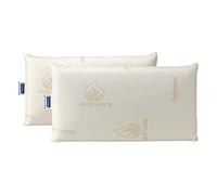 Todocama - Cuscino viscoelastico, 75 CM, 2 pezzi antiacaro e antibatterico. Nucleo compatto. Doppia fodera con cerniera. Tessuto in aloe vera. Termoregolazione e adattabilità al collo.