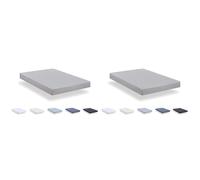 Todocama - Lenzuolo con angoli in microfibra spazzolata extra morbido. (Letto 105 x 190/200 cm, Grigio chiaro) (Confezione da 2)