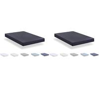 Todocama - Lenzuolo con angoli in microfibra spazzolata extra morbido. (Letto 80 x 190/200 cm, Grigio scuro) (Confezione da 2)