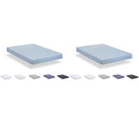 Todocama - Lenzuolo con angoli in microfibra spazzolata extra morbido. (Letto 90 x 190/200 cm, Azzurro) (Confezione da 2)