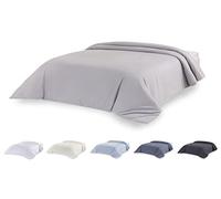 Todocama - Copripiumino in microfibra per piumino extra morbido (grigio chiaro, letto 200-260 x 240 cm).