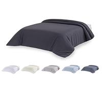 Todocama - Copripiumino in microfibra per piumino extra morbido (grigio scuro - letto 200-260 x 240 cm).