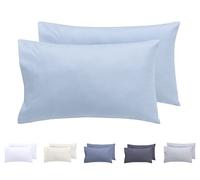 Todocama Set di 2 federe in microfibra extra morbida, ipoallergenica. Set di 2-30 x 50 cm blu chiaro