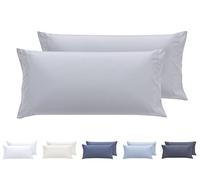 Todocama Set di 2 federe per cuscini, in microfibra extra morbida, ipoallergenica. Set di 2-75x40 cm Grigio Chiaro