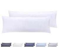Todocama Set di 2 federe per cuscini, in microfibra extra morbida, ipoallergenica. Set di 2-90 x 40 cm bianco