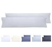 Todocama - Set di 2 federe per cuscino, in microfibra extra morbida, ipoallergenica, set da 2 - 150 x 40 cm grigio chiaro