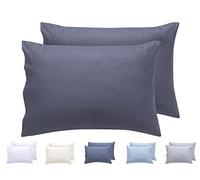 Todocama - Set di 2 federe per cuscino, in microfibra extra morbida, ipoallergenica, set da 2 - 50 x 70 cm grigio scuro