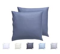 Todocama - Set di 2 federe per cuscino, in microfibra extra morbida, ipoallergenica, set da 2 - 60 x 60 cm blu grigio