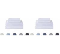 Todocama, Set di lenzuola da 4 pezzi, lenzuolo sotto con angoli, lenzuolo sopra, due federe per cuscino da 50 x 80 cm, 5003, (letto 90 x 190/200 cm, bianco) (Confezione da 2)