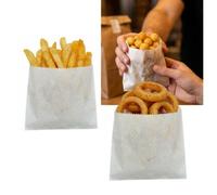 TODOKRAFT 100 sacchetti per snack resistenti al grasso - 12 × 12 cm (4,72 × 4,72 in) per patatine fritte, anelli di cipolla e snack all'aperto