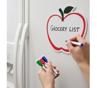 TODOKRAFT Magnetic Whiteboard for Fridge, Apple Design, Dry Erase Message Board with Marker, 25 x 25 cm