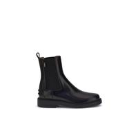 Tod's Black Calf Leather Bos Taurus Chelsea Boots - EU38/US8
