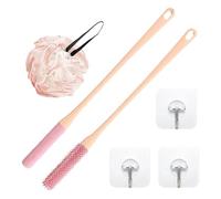 Toe Cleaning Brush | Long Handle Silicone Foot Scrubber with Toe Applicator | Soft Lotion Applicator for Shower Foot Care and Hard-to-Reach Areas