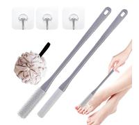 Toe Cleaning Brush | Long Handle Silicone Foot Scrubber with Toe Applicator | Soft Lotion Applicator for Shower Foot Care and Hard-to-Reach Areas